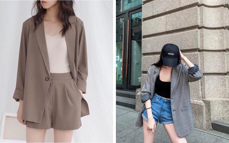 Áo blazer với quần short